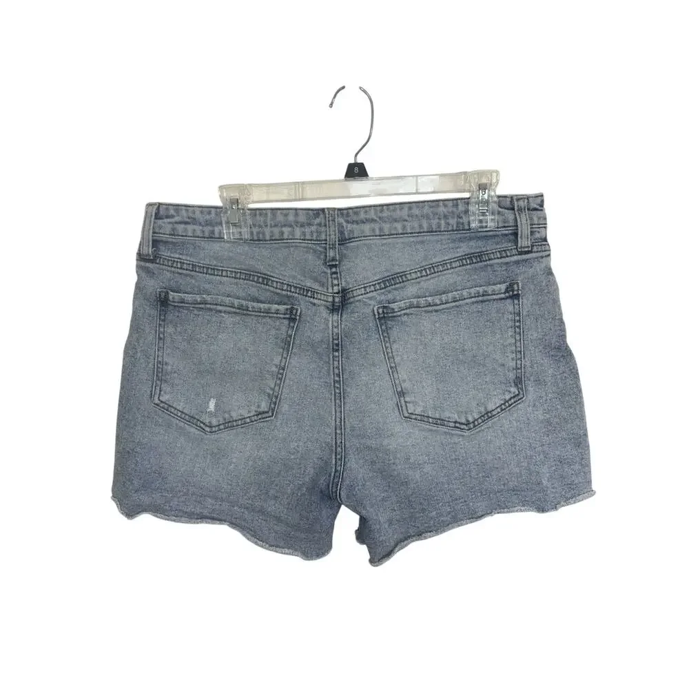 Kut from the Kloth Jane High Rise Long Short 12 Light Wash Distressing Beach